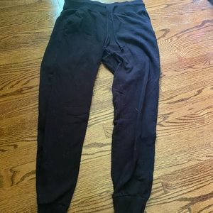 black divided joggers. size small